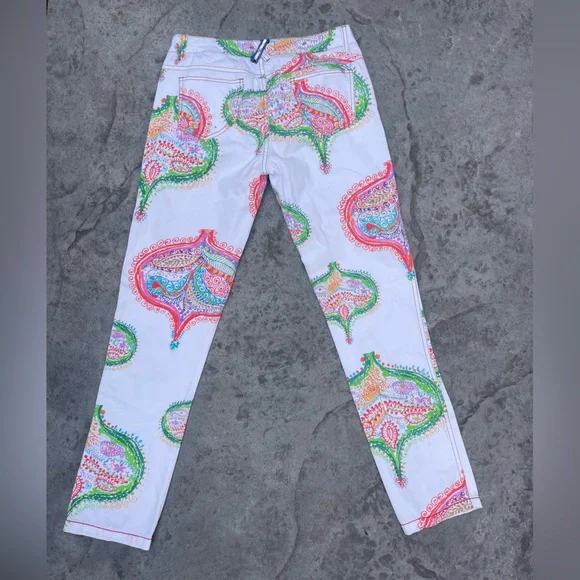 Desigual Multicolor Paisley Skinny Jeans pants size 28 - Picture 8 of 8